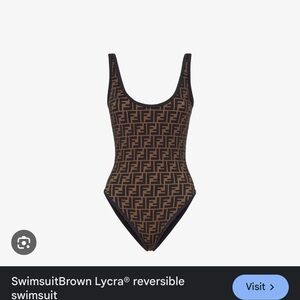 Fendi Brown Reversible Swimsuit
